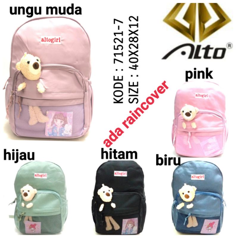 TAS RANSEL SEKOLAH CEWEK KOREA BY ALTO 71521-7 Boneka Beruang Lucu