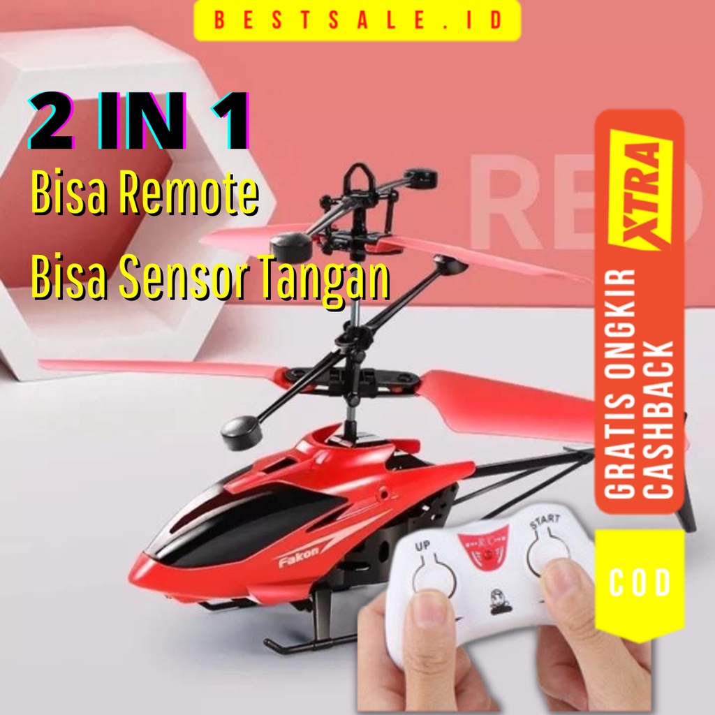 Mainan Helikopter Remote Control - Mini Helicopter RC Sensor Tangan - Mainan Pesawat Terbang Anak