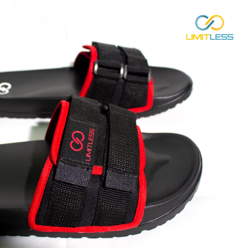 Sandal Pria Slide Limitless Sendal Pria Distro Selop Sandal Cowok Dewasa Slip On Hitam