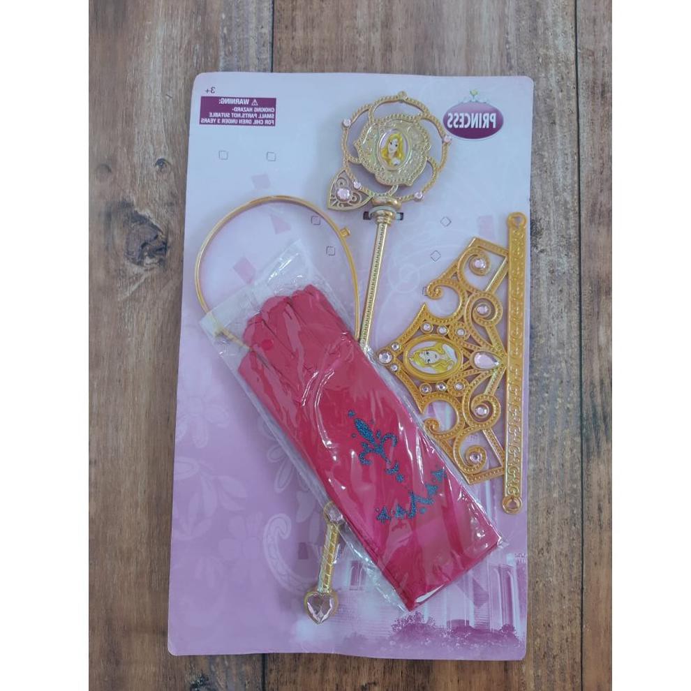 Aksesoris Princess Aurora - Bando Mahkota - Tongkat & Sarung Tangan