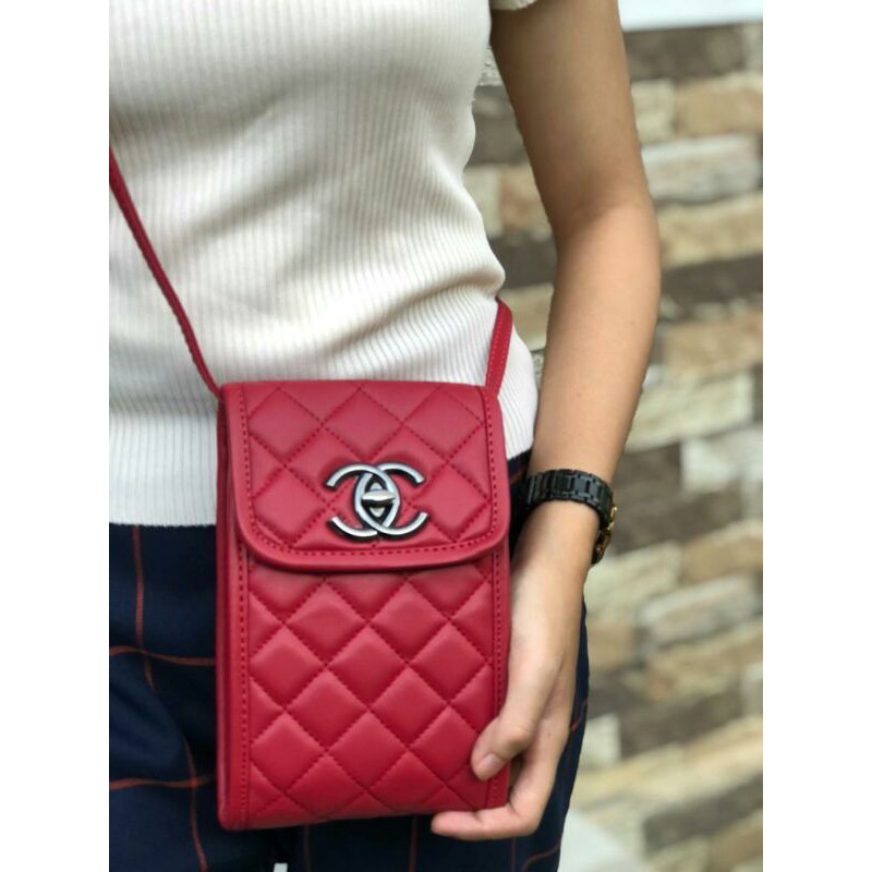 [BISA COD] TAS  SLEMPANG HP CHANEL FREE COVERBAV KUALITAS SUPER