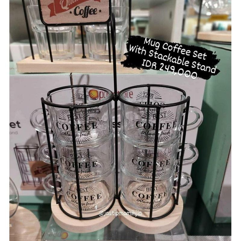 MUG COFFEE SET STACKING RACK INFORMA/GELAS KOPI SET INFORMA/CANGKIR KOPI INDUSTRIAL