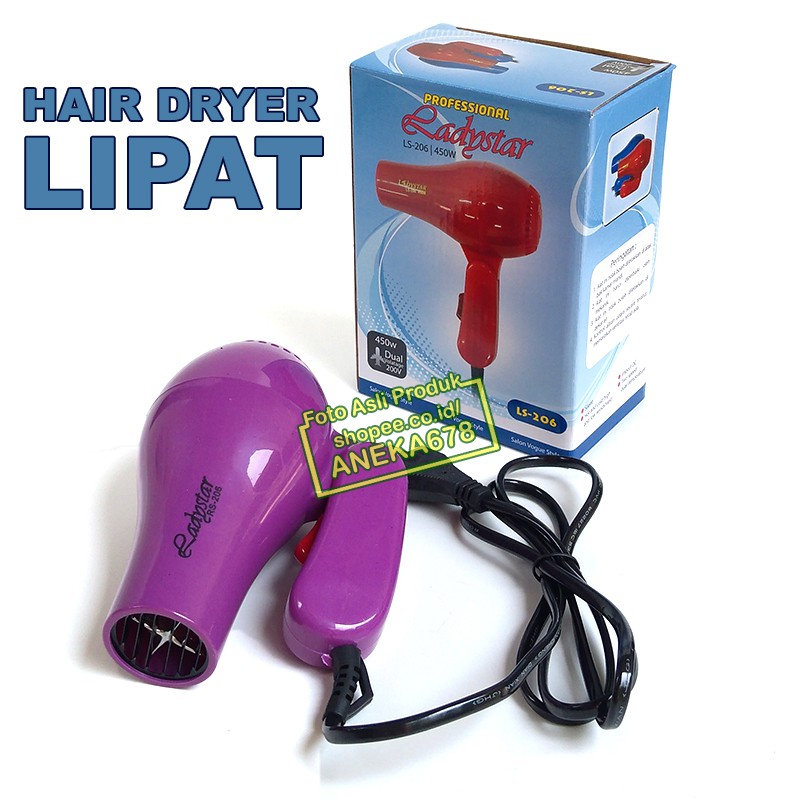 LADYSTAR LS-206 HAIRDRYER MINI LIPAT 450W HAIR DRYER