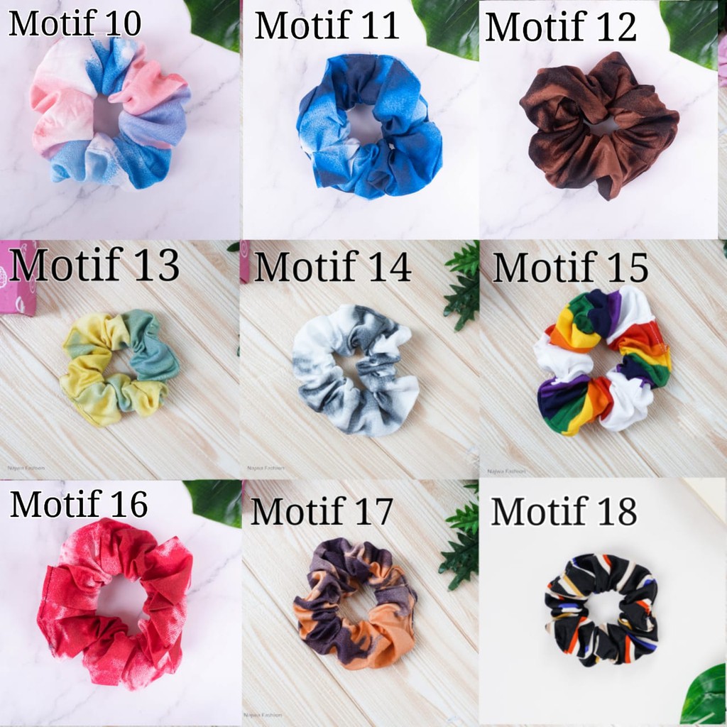 Ikat Rambut Ponytail Elastis Warna-Warni Gaya Korea Wanita Scrunchie / Cepol Rambut Aksesoris Rambut-4