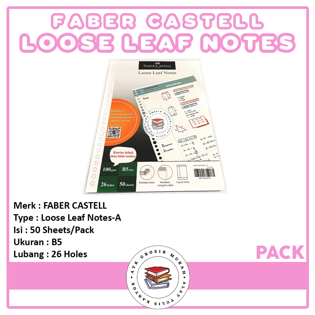 

Faber Castell - Loose Leaf Notes B5 - A - Hijau - Pack