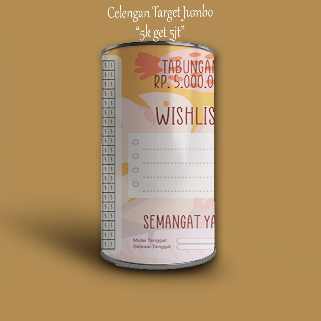 Celengan Target 5k Target 5jt Celengan Target Murah Celengan Tabungan Permanen Celengan Buka Tutup