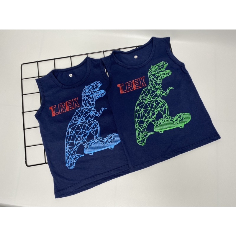 Singlet anak laki-laki GLOW IN THE DARK (T-REX) 1-10 tahun