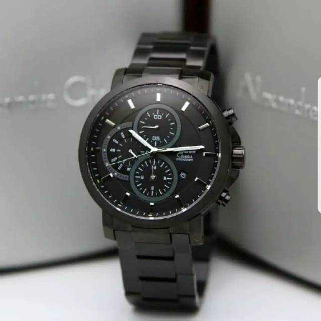 JAM TANGAN PRIA ALEXANDRE CHRISTIE AC 6350 FULL BLACK