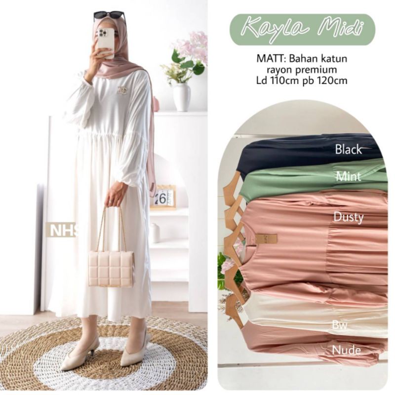 Kayla midi dress murah