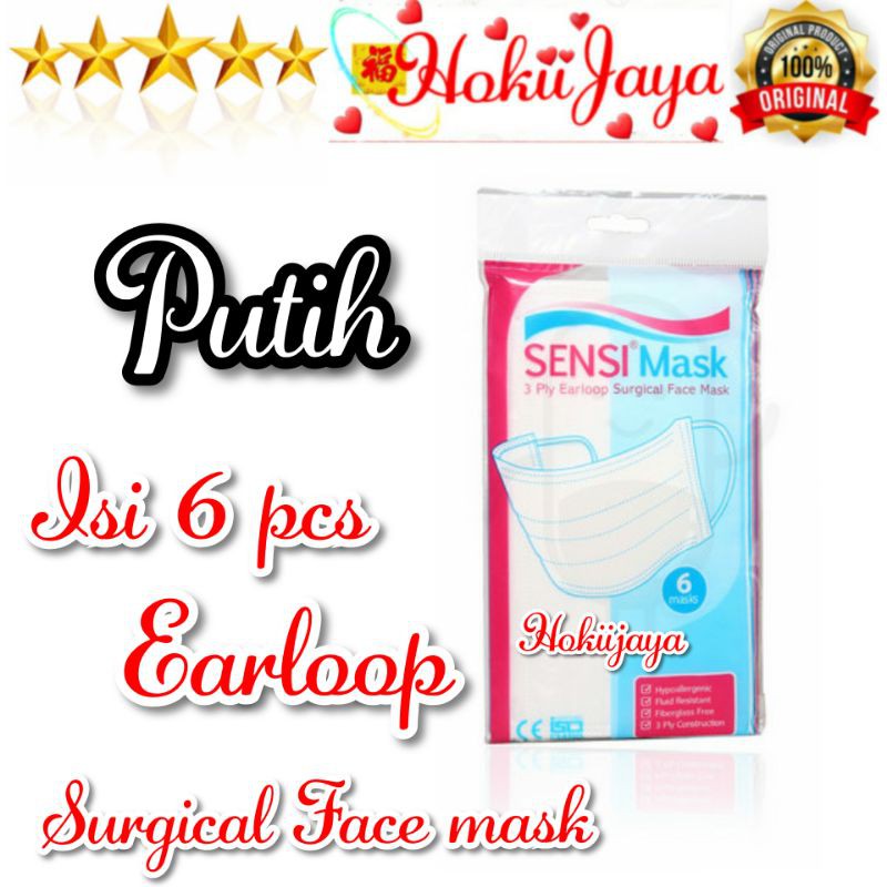 masker sensi surgical isi 6 pcs