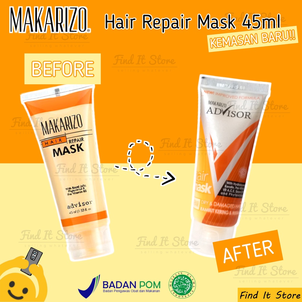 Makarizo Advisor Hair Repair Mask 15ml 45ml Sachet Tube Masker Perawatan Rambut