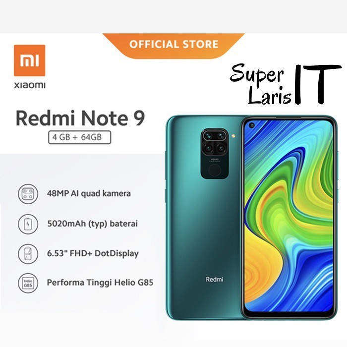 Handphone Xiaomi Redmi Note 9 4gb 64gb Resmi Indonesia