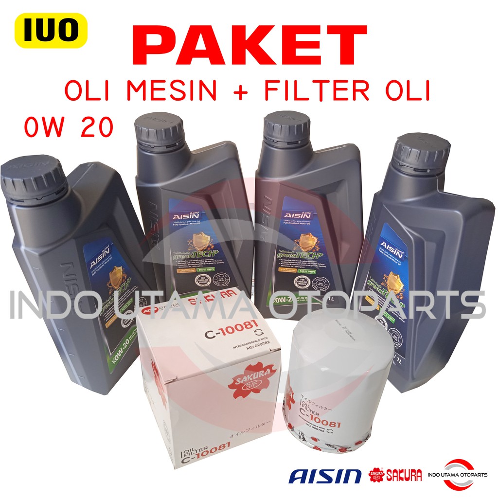 Oli Mesin 0w 20 Aisin dan Filter Oli Pajero Sport Kuda strada C-10081