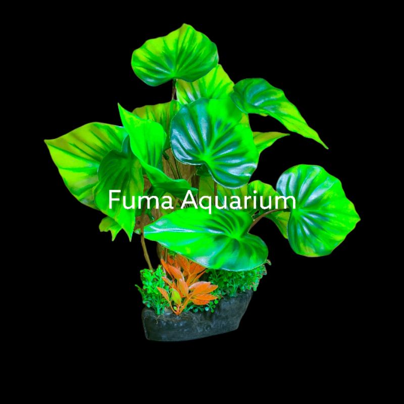 Tanaman bunga plastikImport Hiasan Aquarium Aquascape T 1108/T11007 tinggi 33cm