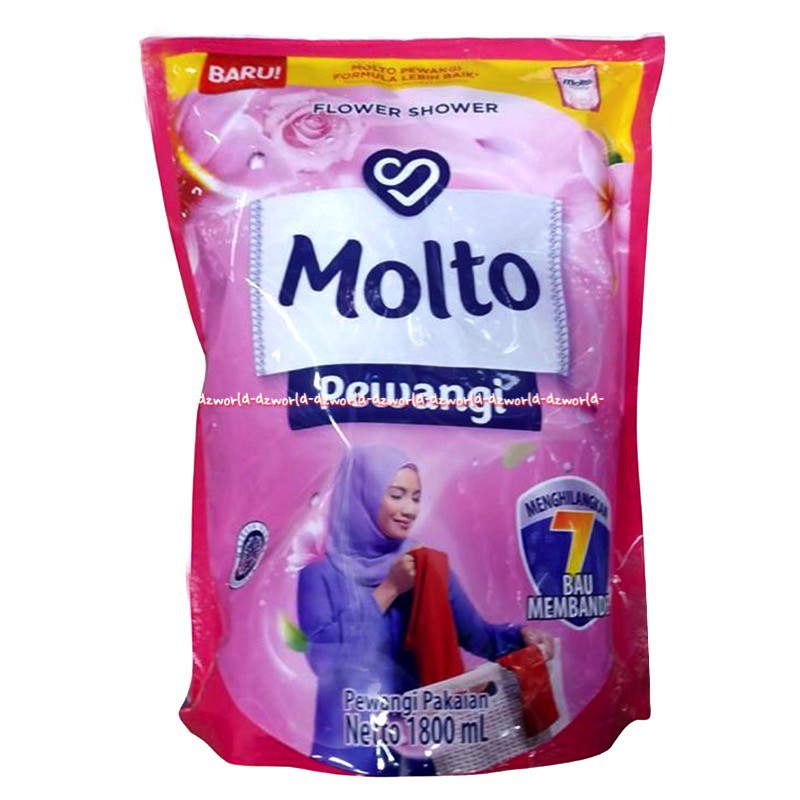 Molto Softener Spring Blue Pink Pouch 1800ml Pelembut Pakaian Dengan Airflow Technology