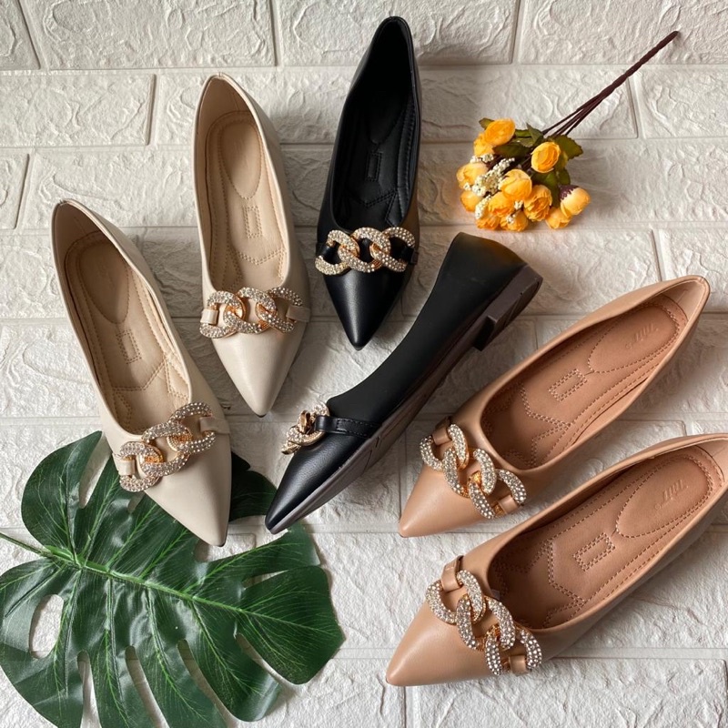 Flatshoes chain gasper by TMT Import high quality fashion shoes sepatu flat wanita loafers sepatu ka