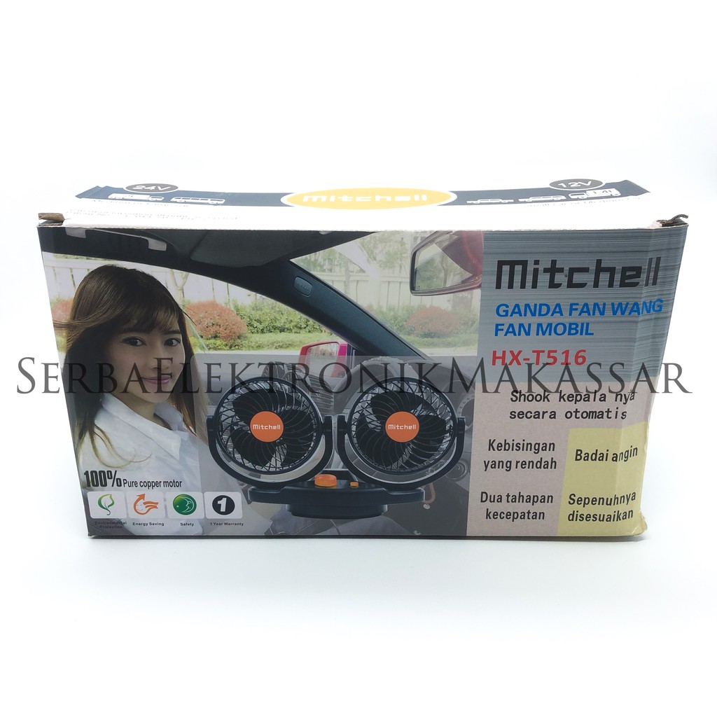 Kipas Mobil Ganda Vehicle Fan Mitchell HX-T515 12Volt HX-T516 24Volt