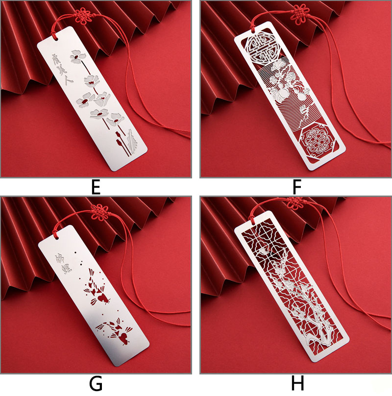 Pembatas Buku Gaya Cina Klasik Desain Hollow Bahan Metal