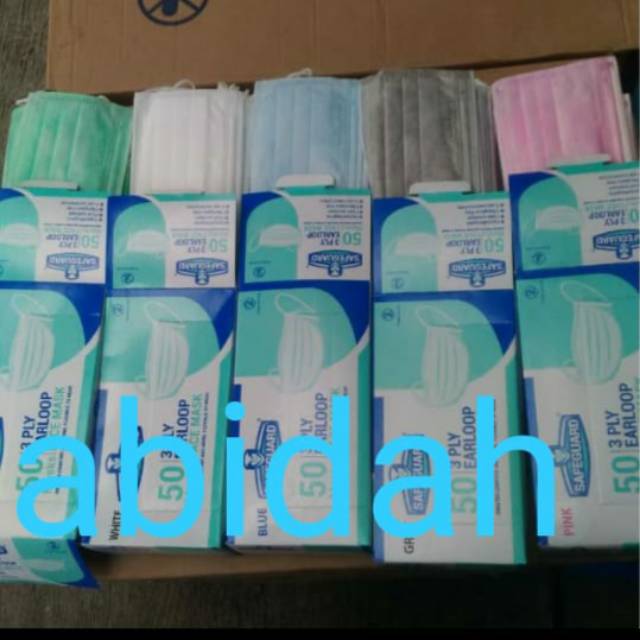 Masker safeguard cantol kuping murah isi 50 pcs per box