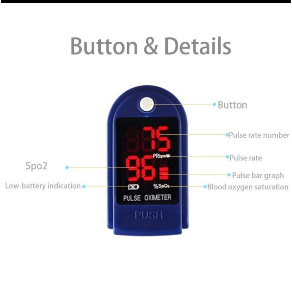 Oximeter oxymeter fingertip pulse LCD alat pengukur oxygen dan detak jantung