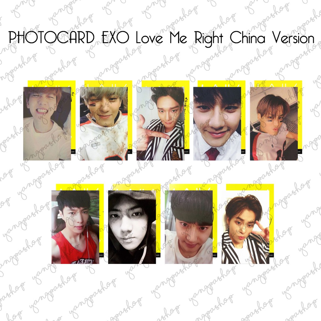 [READY / SET] SET LOVE ME RIGHT EXCK PHOTOCARD FAN MADE UNOFFICIAL YANGPASHOP SEHUN CHANYEOL BAEKHYU