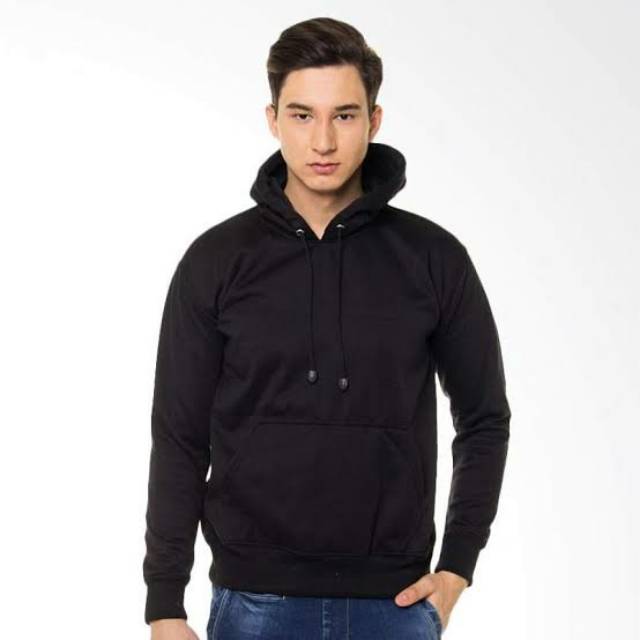 Hoodie polos / hoodie hitam/ jaket hitam
