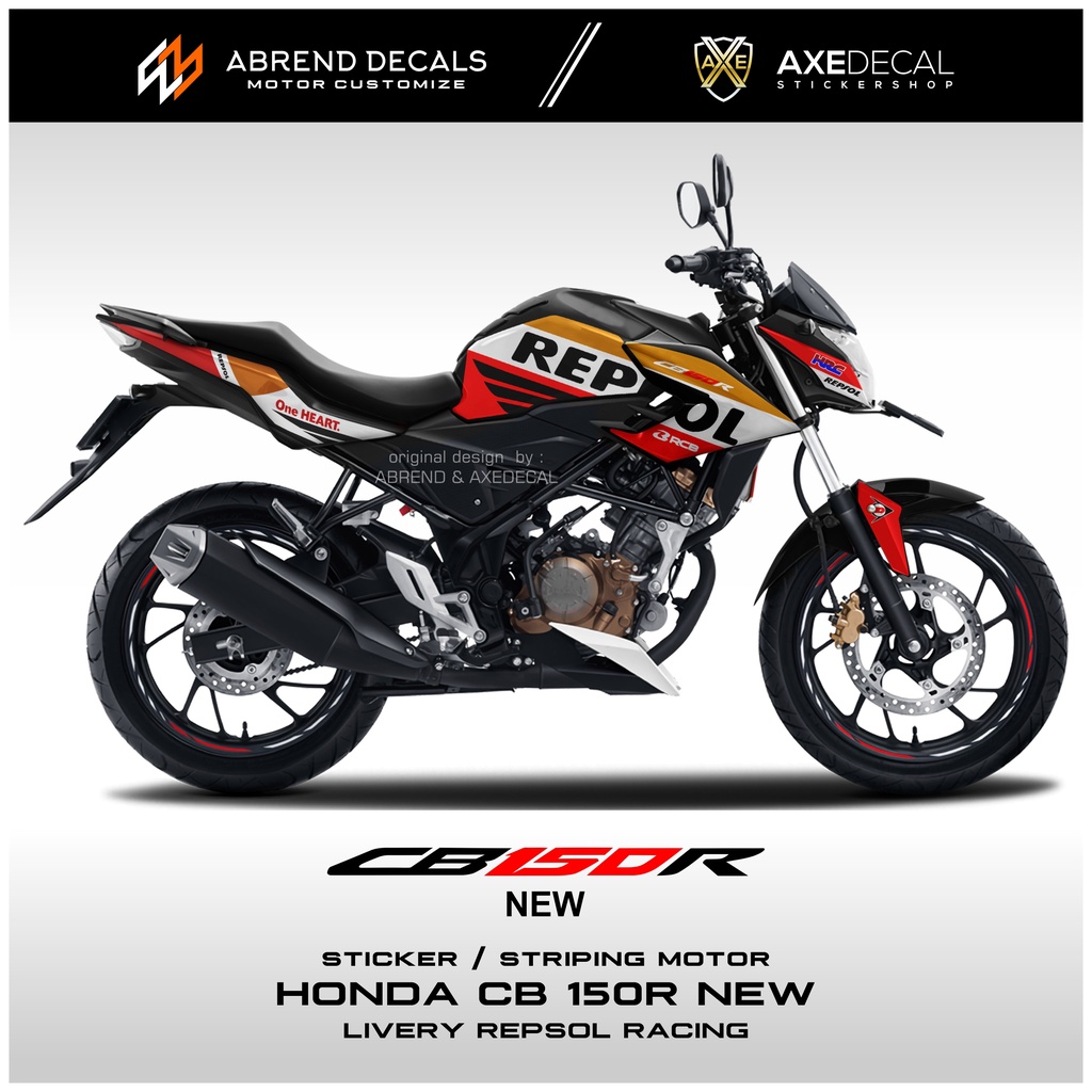 DECAL STRIPING CB 150R NEW REPSOL / STIKER MOTOR HONDA CB 150R BARU DESIGN CUSTOM / STOCK DECALS