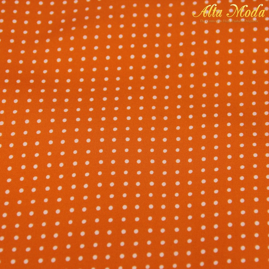 

Alta Moda Silk Warna Orange Muda Motif Dot Putih (1M)