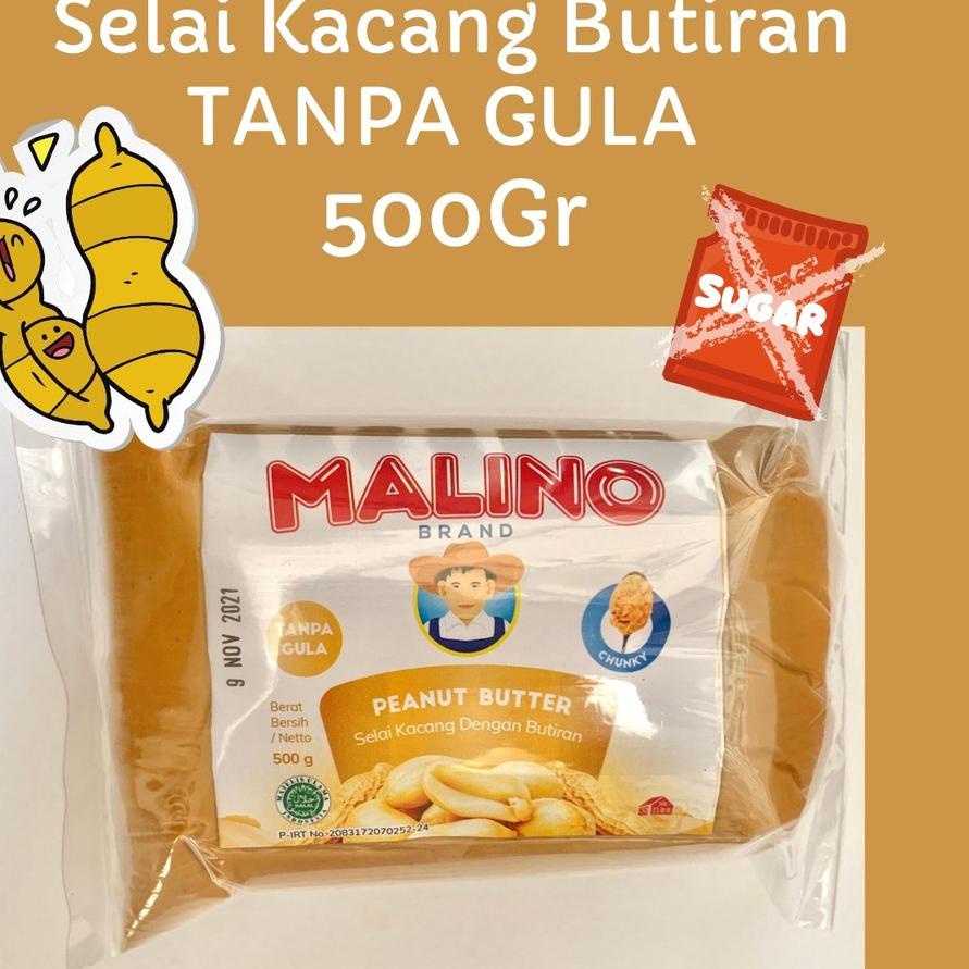 

✨Original✨ Malino Brand Selai Kacang Butiran Diet Keto No Sugar kemasan Refill 500gr 