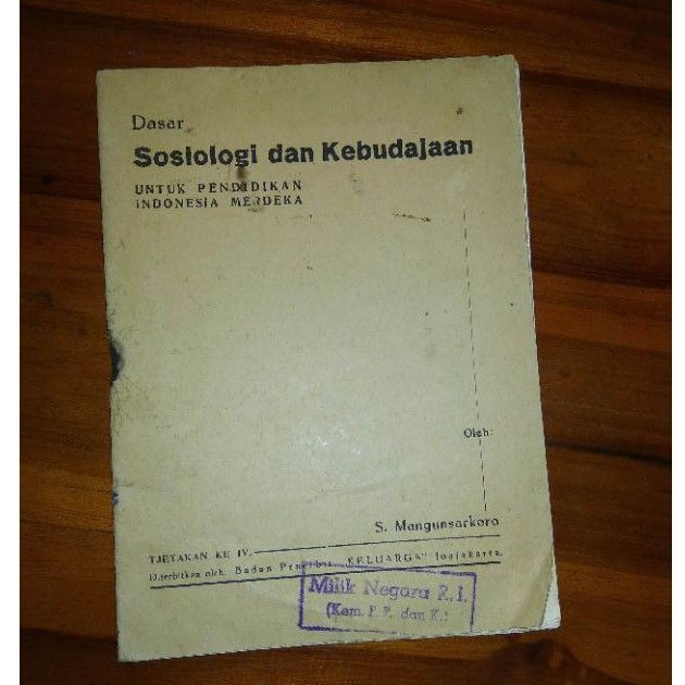 Buku jadul 1950 Dasar Sosiologi dan Kebudajaan , buku lawas