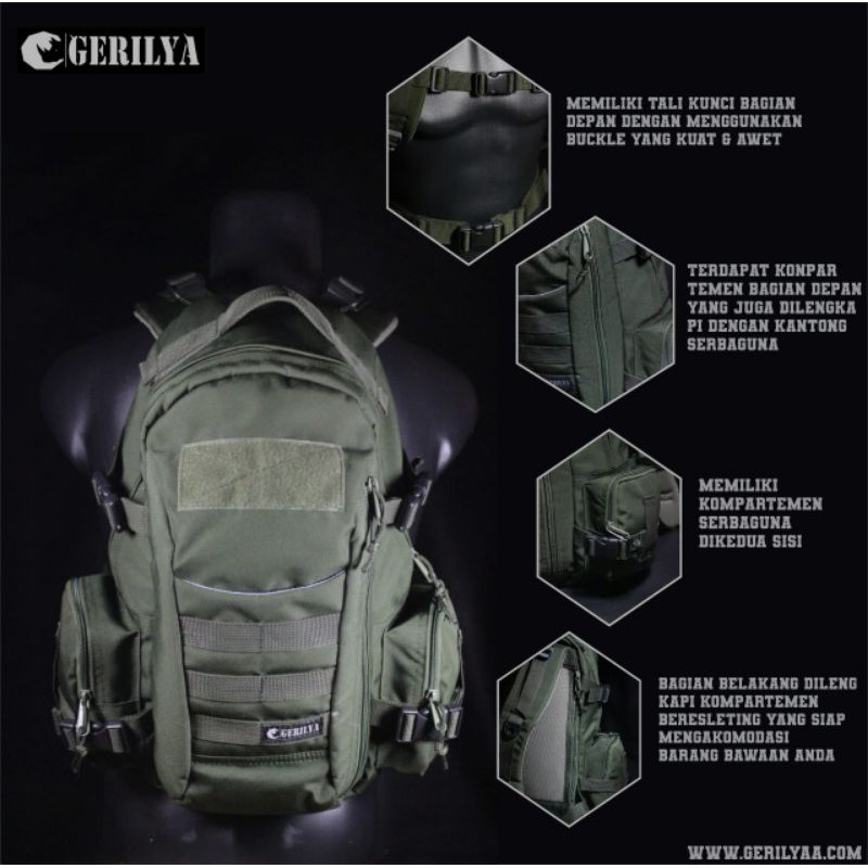 Tas ransel pria army Tactical / Gerilya Jatayu