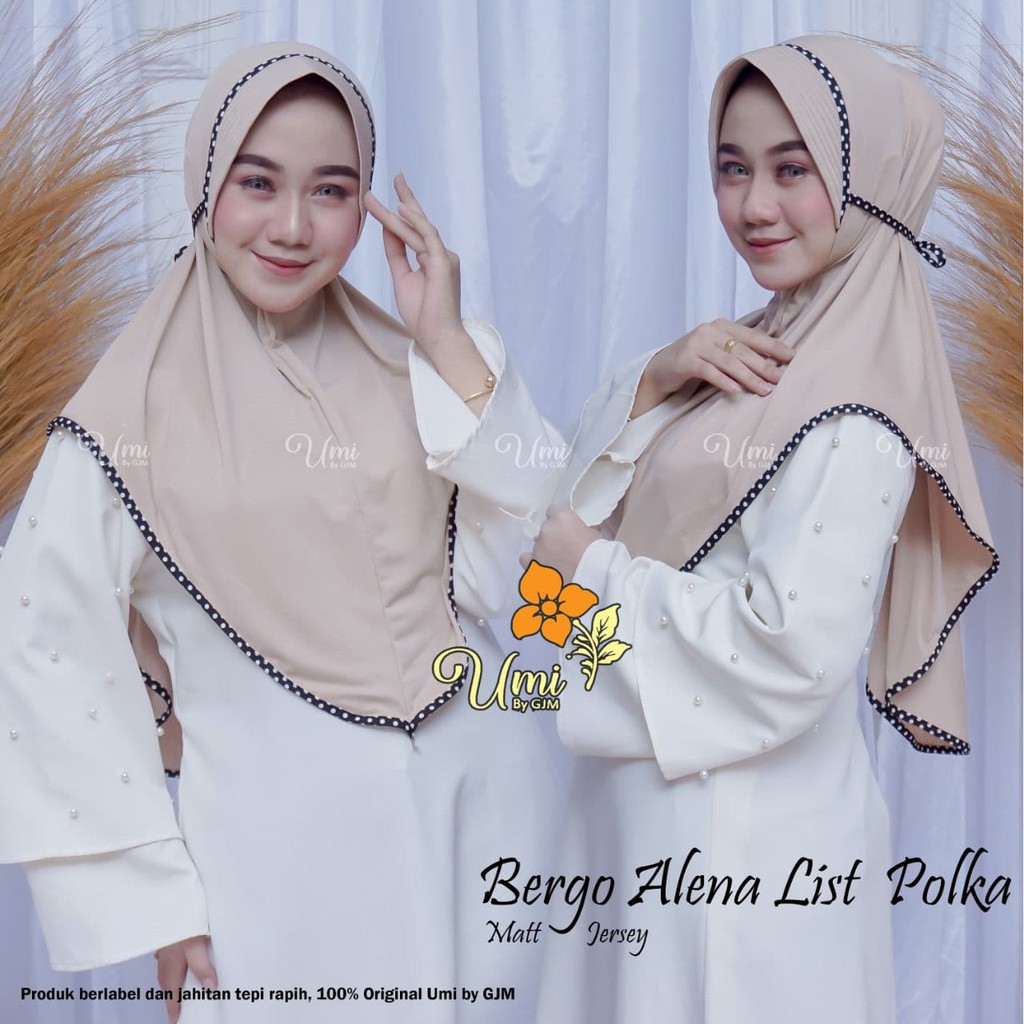 TERBARU - JILBAB BERGO ALENA JILBAB INSTAN MOITF POLKADOT || HIJAB INSTAN TALI