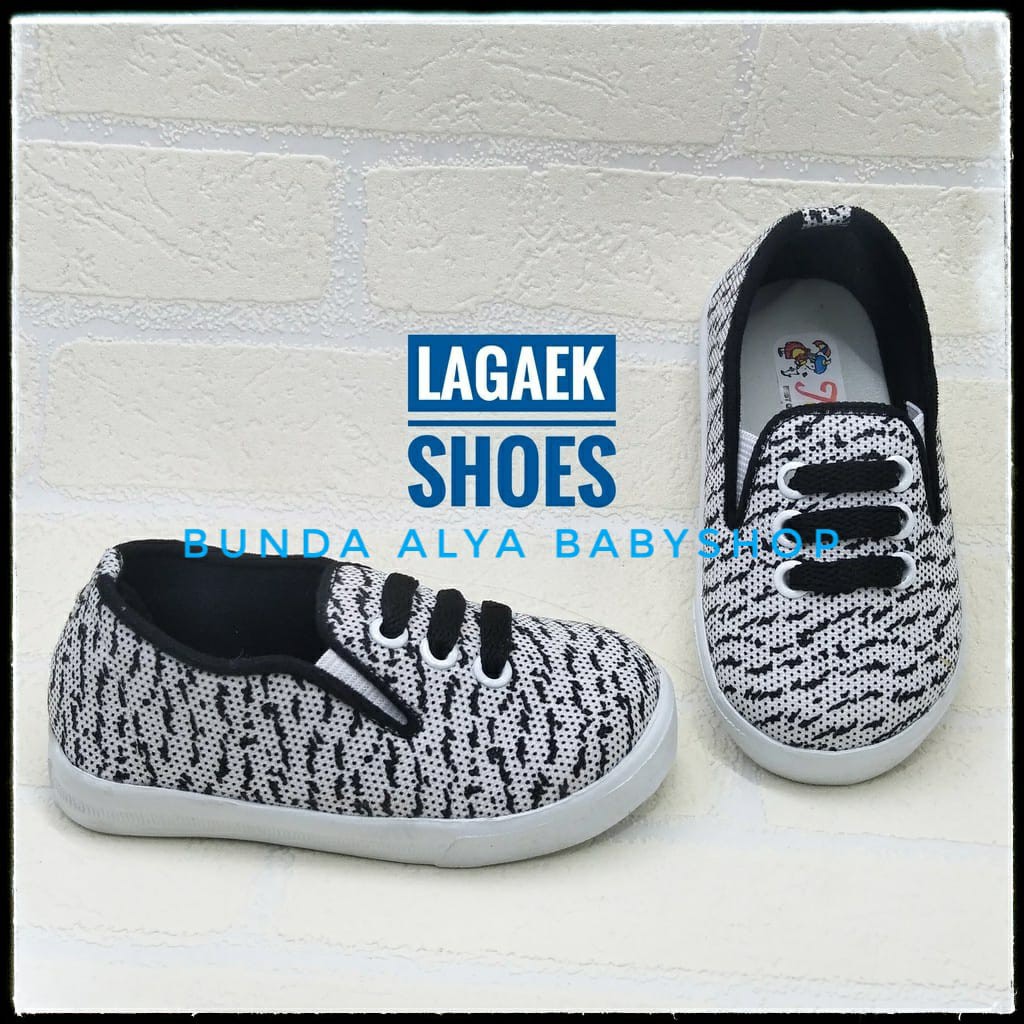 Sepatu Anak Laki Laki Usia 6 Tahunan Salur Size 33 - 34 - Sepatu Anak Cowok Slip On Casual Kanvas Alas Karet SALE