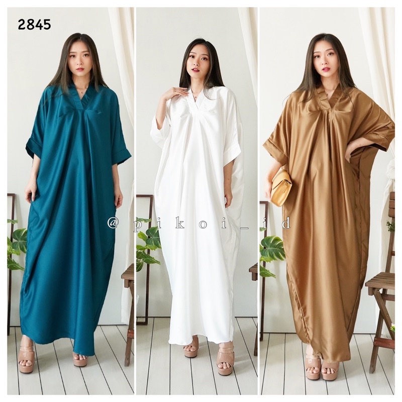 Kaftan Wanita Satin panjang / dress kaftan panjang batwing / baju lebaran / 2845