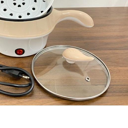 (TEFLON) PANCI LISTRIK SERBAGUNA + STEAMER KUKUS