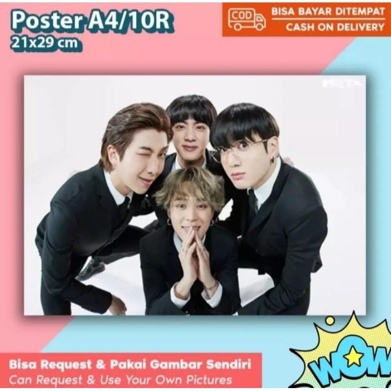 CETAK PRINT FOTO POTO FHOTO PHOTO POSTER UK 10R/A4 CUSTOM BISA PAKE FOTO SENDIRI IDOL BTS TERLARIS