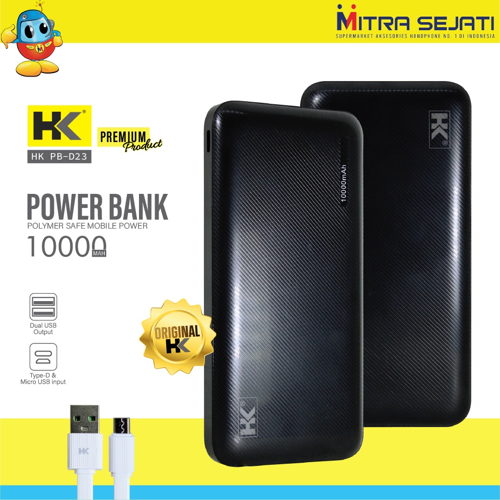 Powerbank HK PB-D23 10000mAh 2.1A 2USB Portable