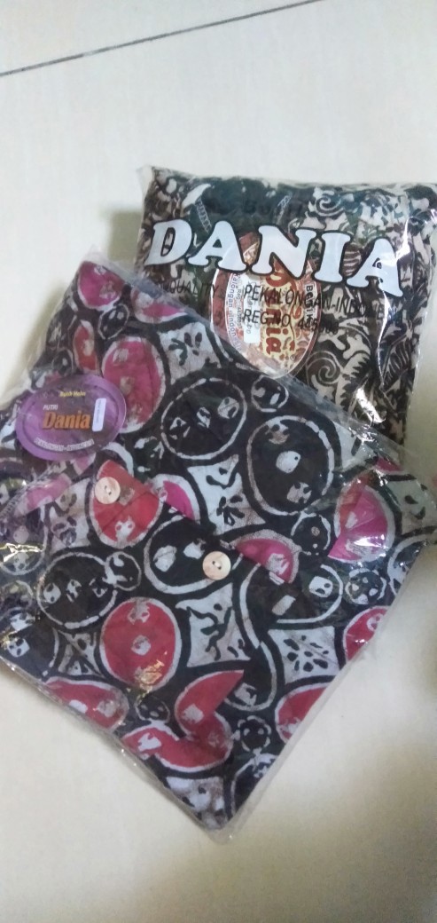 Longdress Batik Cap Pekalongan // Gamis Batik Cap Warna Sogan// 2 Tali Samping Kanan Kiri