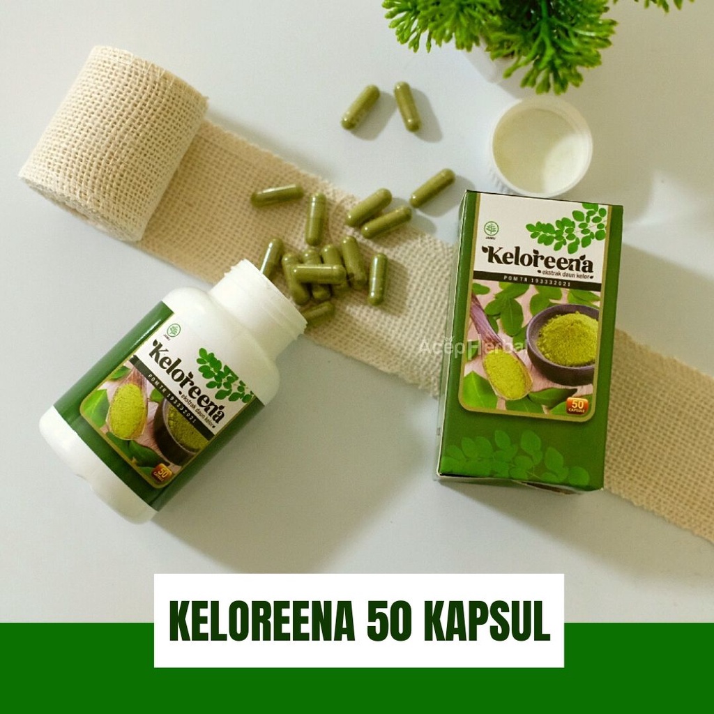 Keloreena Isi 50-100 Kapsul Original Asli Obat Ekstrak Daun Kelor Herbal Bpom