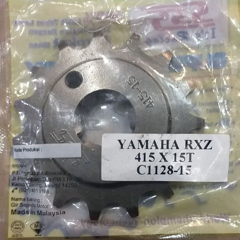 SSS GEAR GER DEPAN 415 JUPITER VIXION R15 MEGAPRO GL CB150R SUPRA SATRIA FU SMASH SHOGUN GIR FRONT SPROCKET-Sss 415x15 rxz.jupi