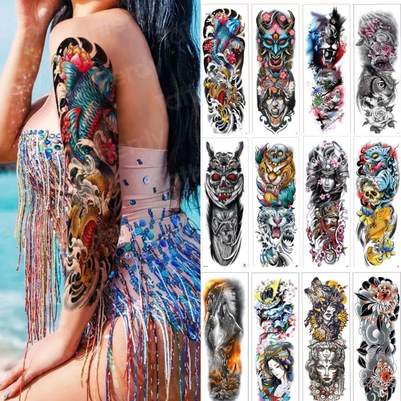 [Bayar DiTempat] Grosir Stiker Tato Temporer FULL LENGAN TERMURAH [GESER GAMBAR‼️]