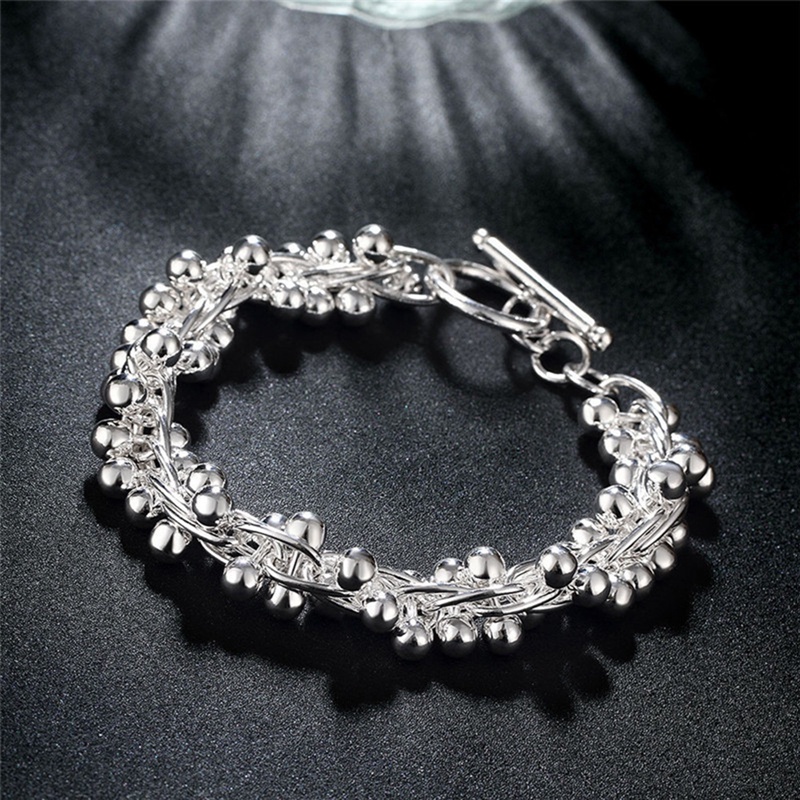 Gelang Sterling Silver 925 Hias Manik-Manik Anggur Untuk Wanita