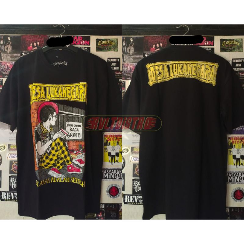 Kaos band punk DESA LUKA NEGARA,Jalanan adalah sekolah