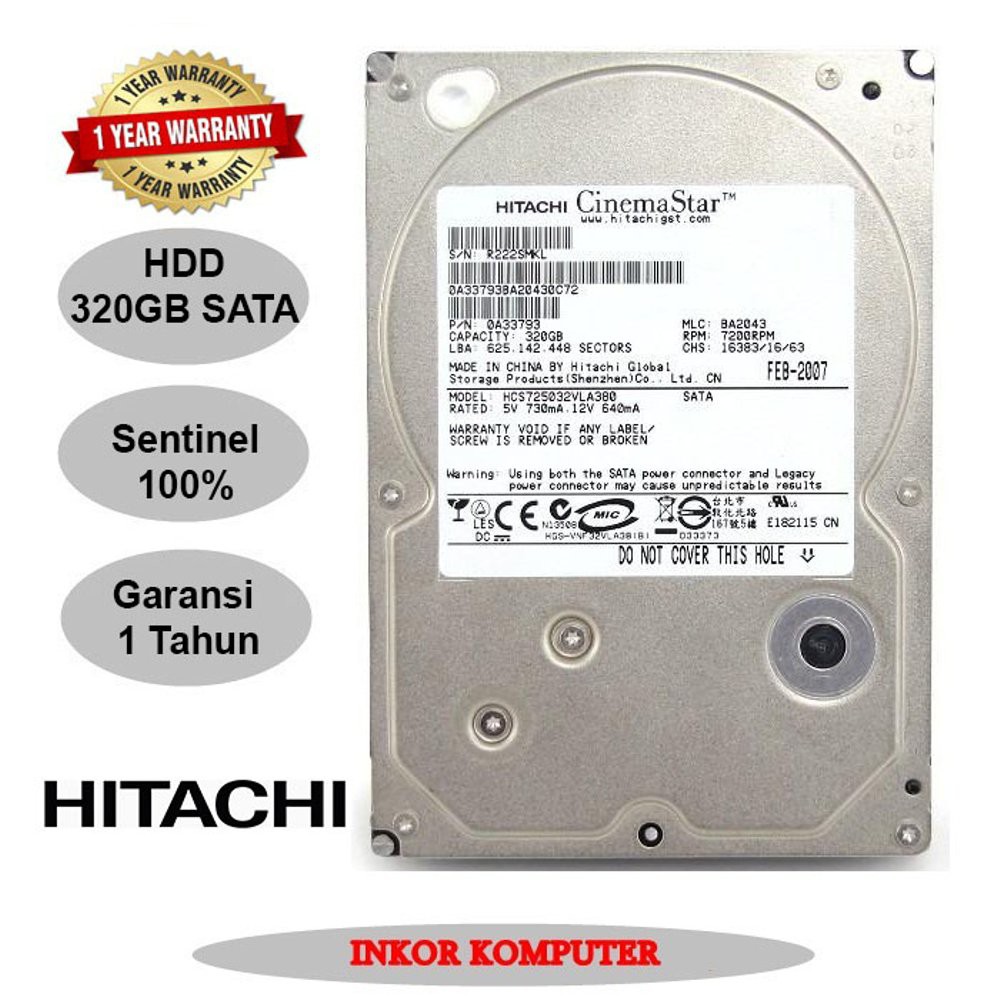 HDD Internal PC 320GB Sata HItachi  Terlaris