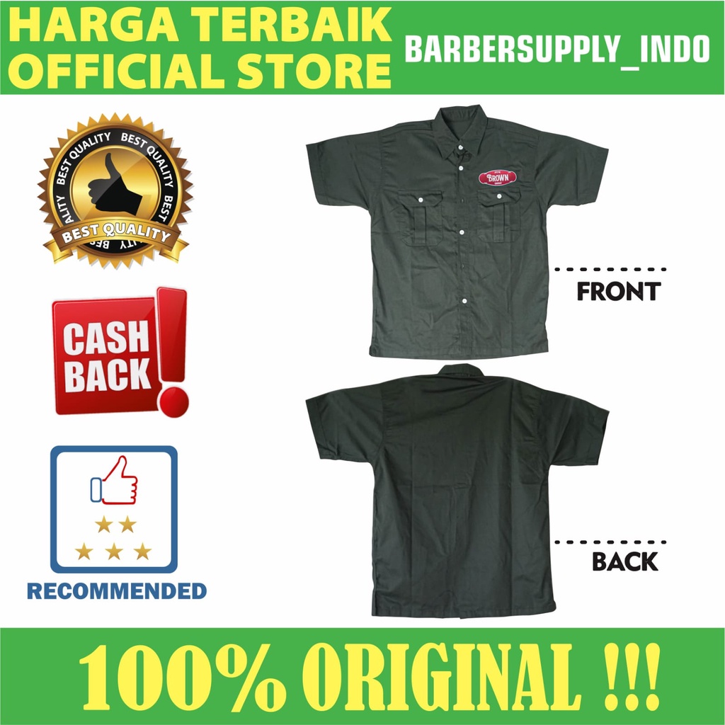 Doctor Brown Workshirt / Seragam / Baju Barber / Kemeja Pendek Pria