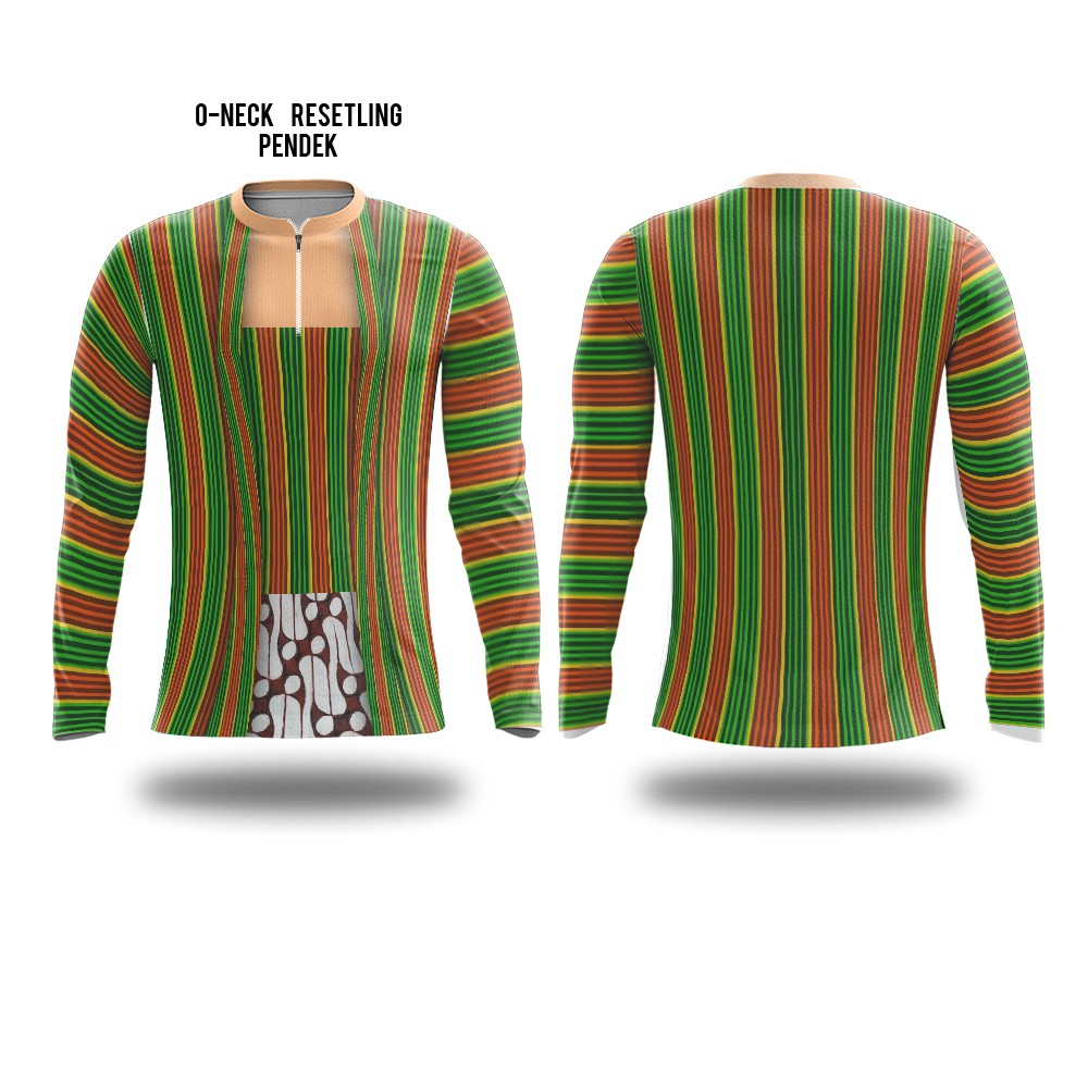 jersey kaos baju jersy sepeda lipat gowes lurik keris jawa etnik cewek wanita unik lengan panjang