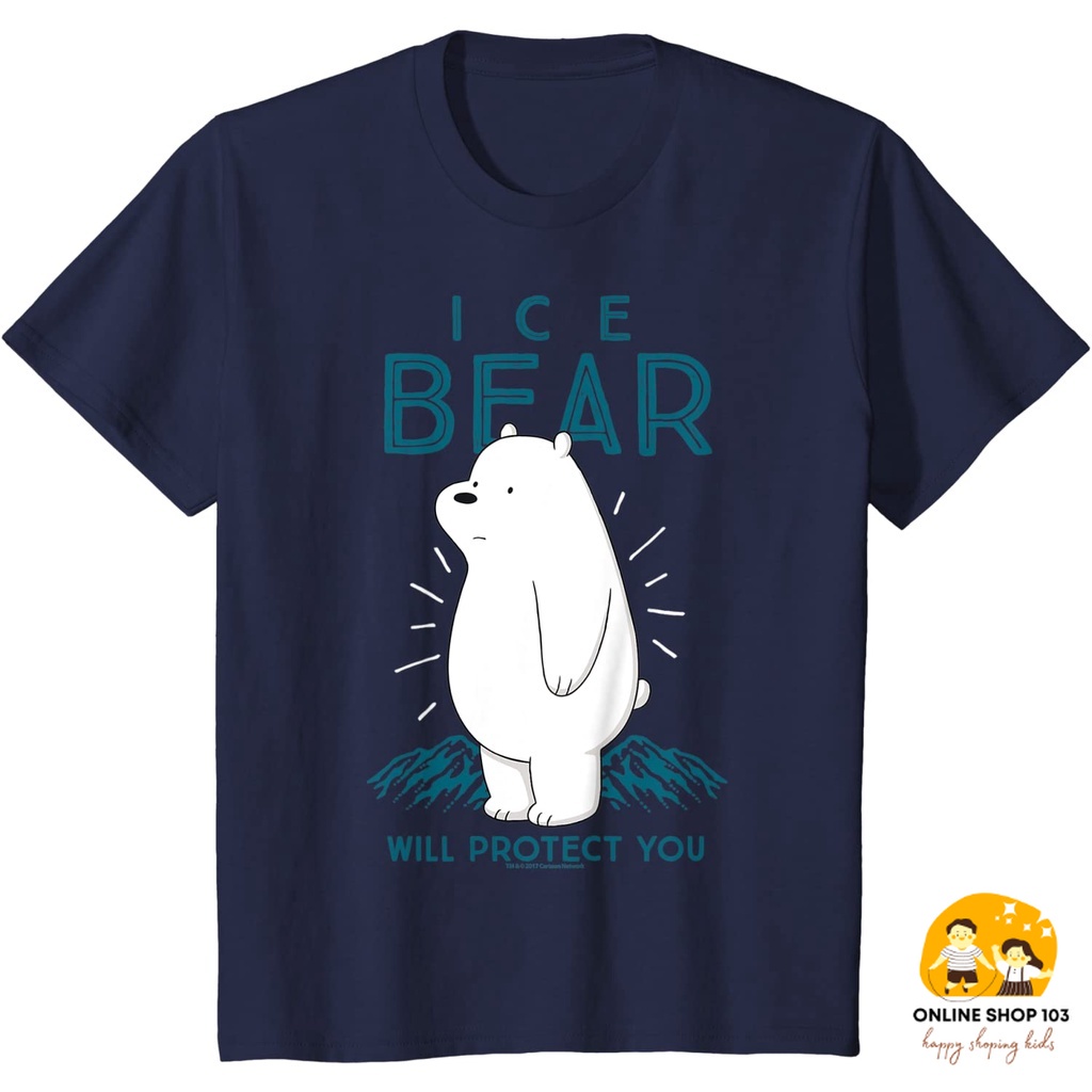 Baju anak CN We Bare Bears Ice Bear Will Protect You Graphic T-Shirt
