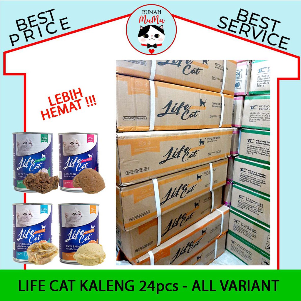 MAKANAN KUCING LIFECAT KALENG 24PCS  READY STOCK GROSIR KHUSUS GRAB GOSEND MURAH