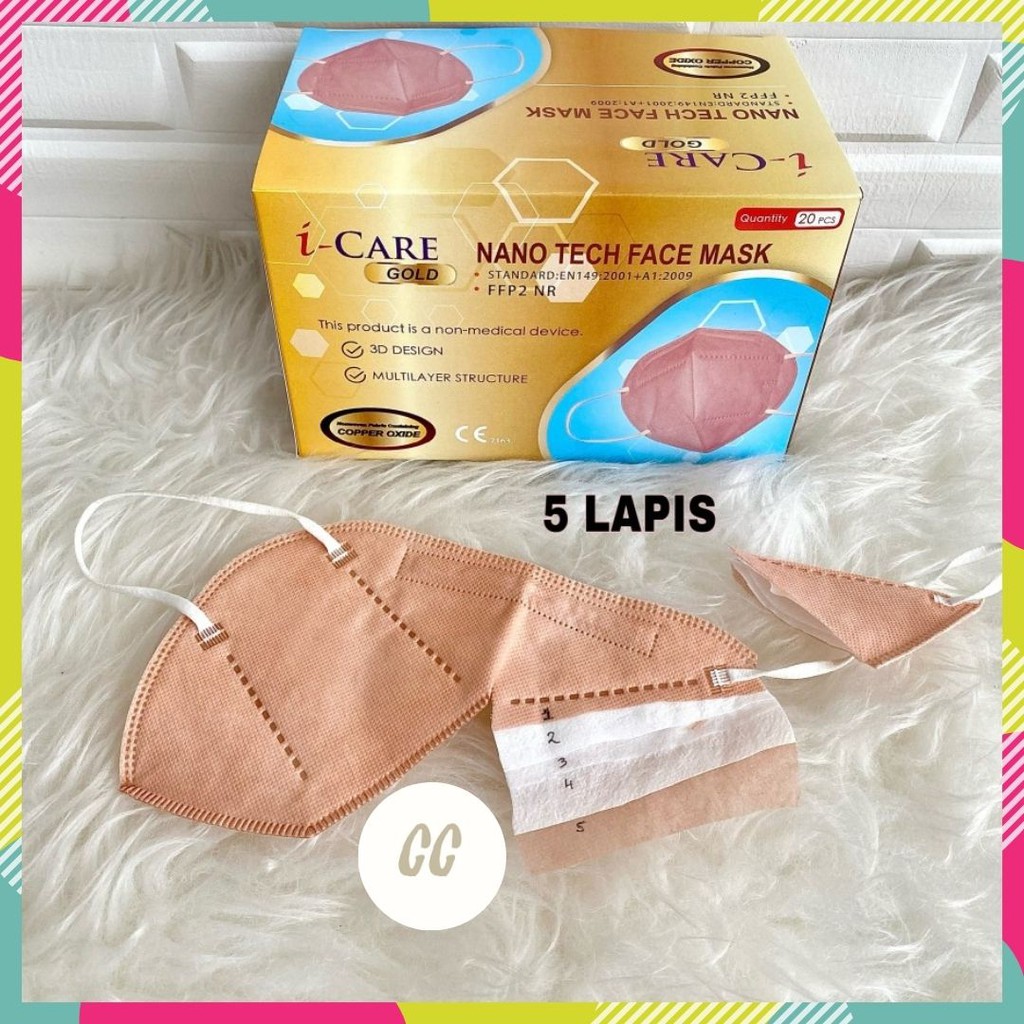 Masker KN95 I-Care Sultan Masker Healthbox Copper Mask KN 95 Masker Hotman Anhui Filtering Half Mask