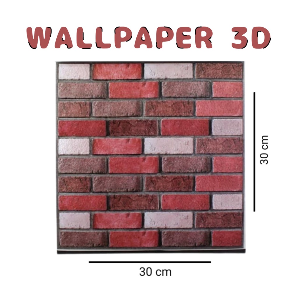 Serbagrosirmurah Wallpaper Dinding 3D Foam Motif Batu Bata Dekorasi Dinding Kamar Rumah Murah Wallpaper 3D Foam Poster Dinding Aesthetic